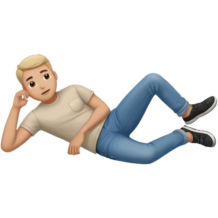 a man laying on ground emoji