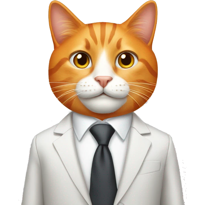 Orange cat in business suit emoji