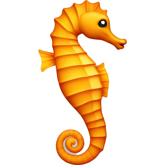 Yellowand orange sea horse looking left emoji