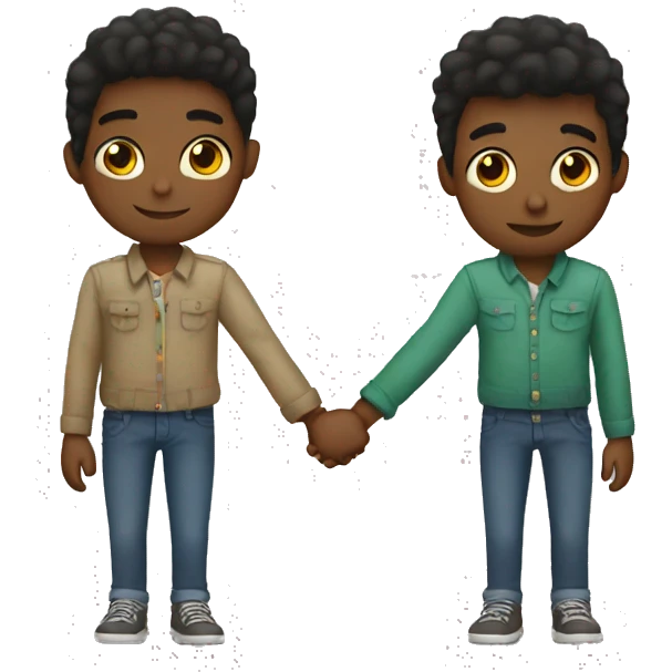 Gay boys holding hands emoji