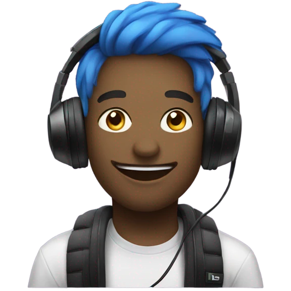 streamer with headphones saying hi emoji