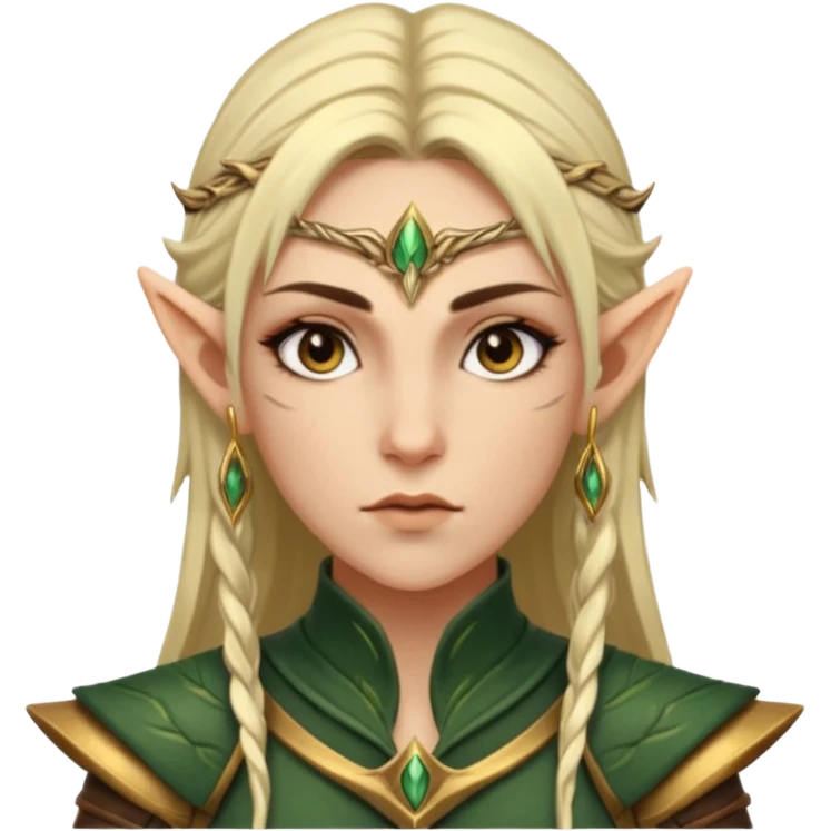 ESO female wood elf warrior with lashes and earrings emoji