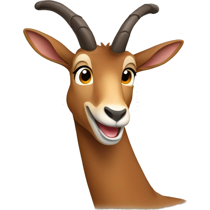 happy smiling brown chamois left hoof pointing up emoji