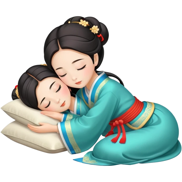 Beautiful girl sleeping in Hanfu emoji