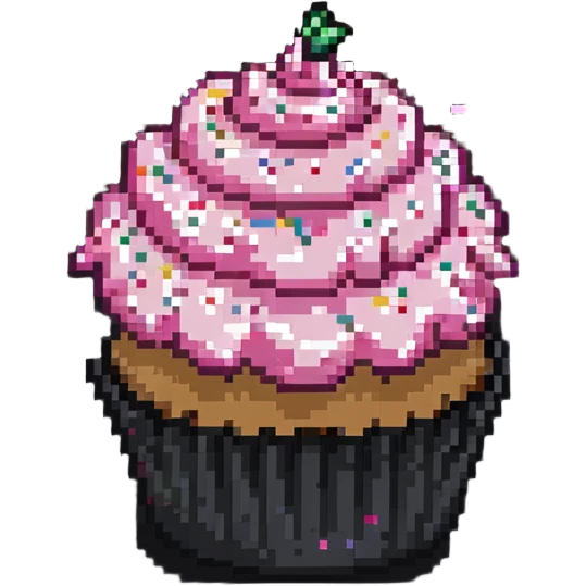 cupcake with pink icing and sprinkles emoji