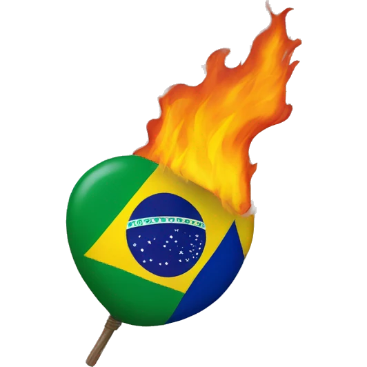 brazil flag fire emoji