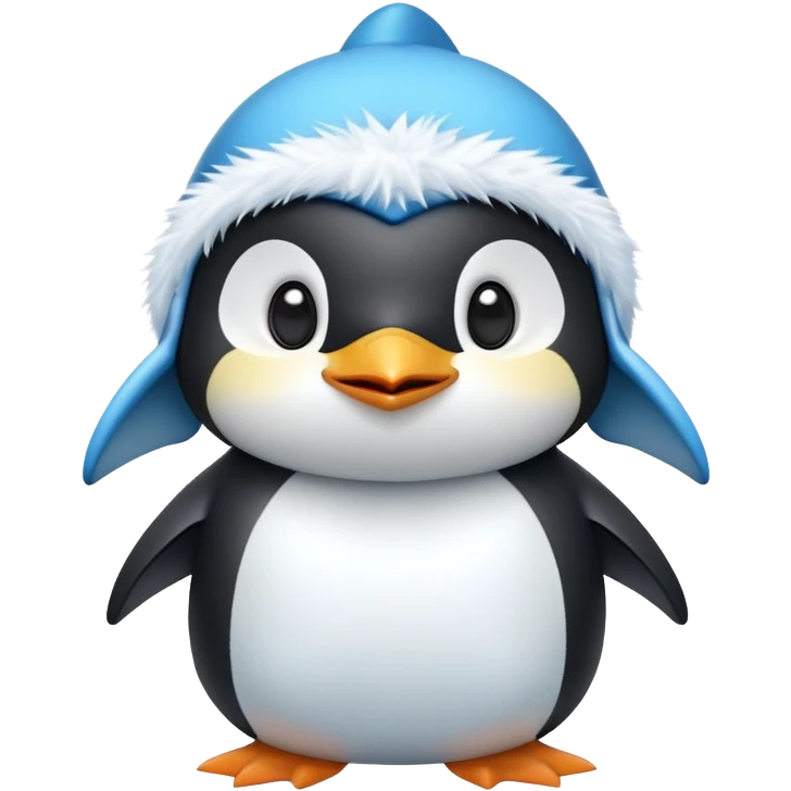 Penguin’s Chick wearing a Shark hat emoji