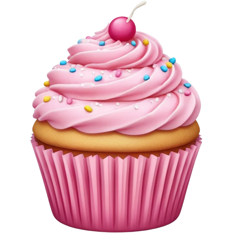 Cupcake with pink icing emoji