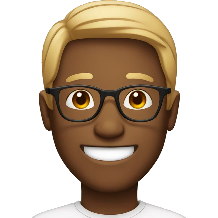 smile emoji man with brown glasses emoji