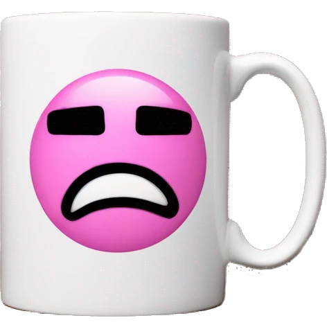 a pink monochrome coffee inanimate mug with one handle on the right, coffee inside it, nothing lies next to the mug emoji