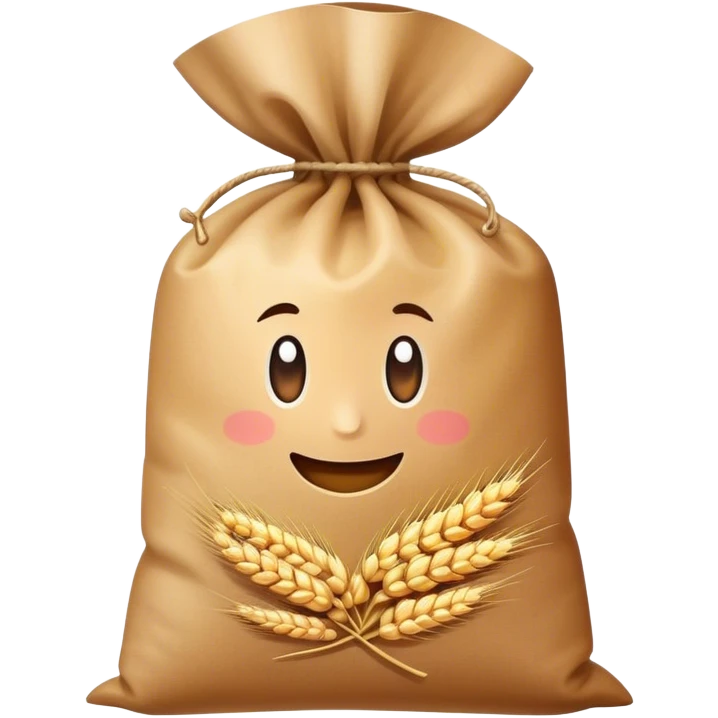 bag of grain and logo emoji