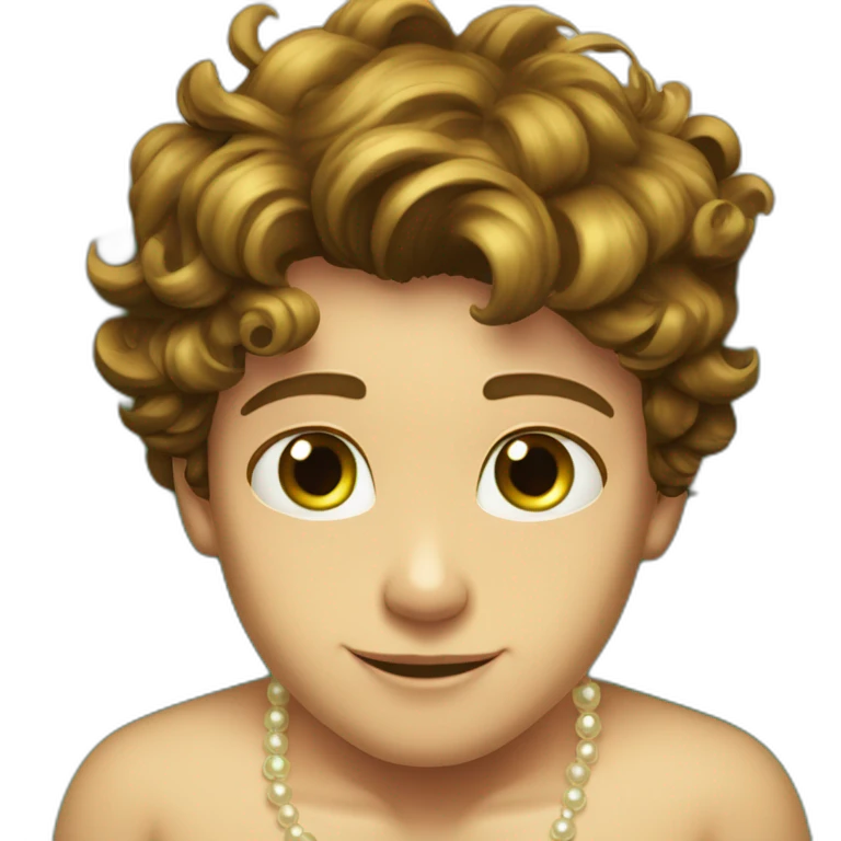 Posh-muscle-boy-brown-hair-green-eyes-pearl-necklace-in-golden-bathtub emoji