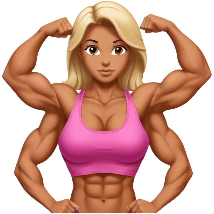 Female Bodybuilder showing biceps emoji