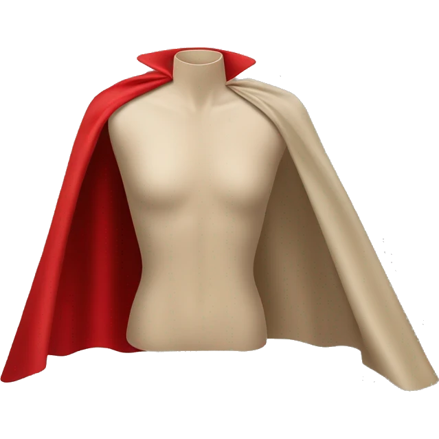 faceless beige mannequin flying red cape emoji