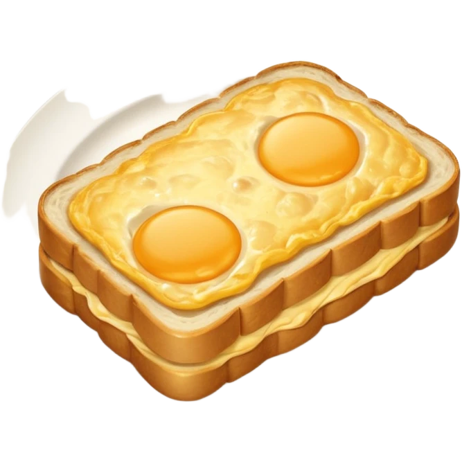 bread omelette in plate  emoji