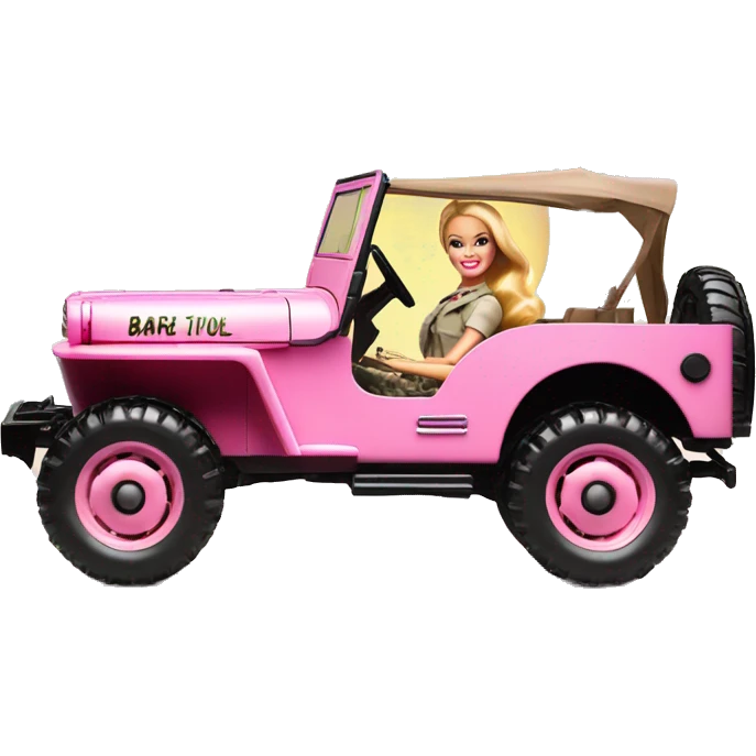 Premium Barbie jungle tour 1941 Willy’s pink jeep  emoji