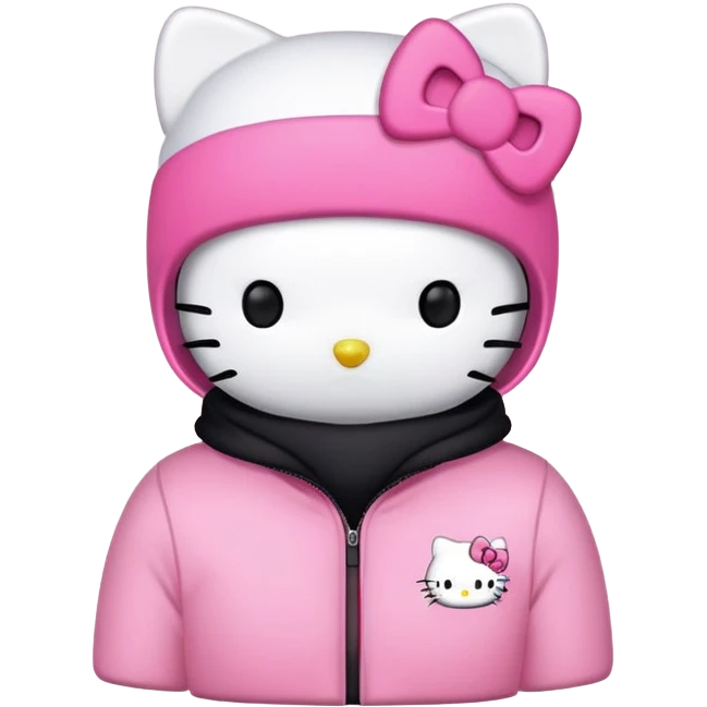 Hello kitty wearing a black ski mask emoji