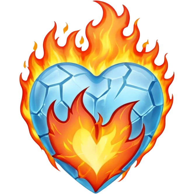 Heart of ice on fire emoji