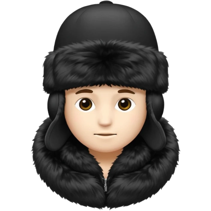 A blank Black ushanka hat emoji