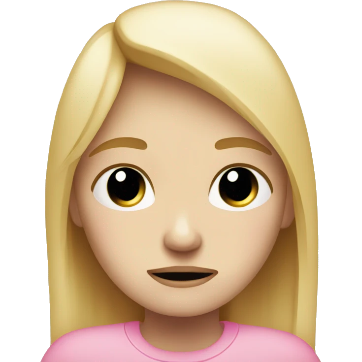 sad blonde girl depressed light light pink crying emoji