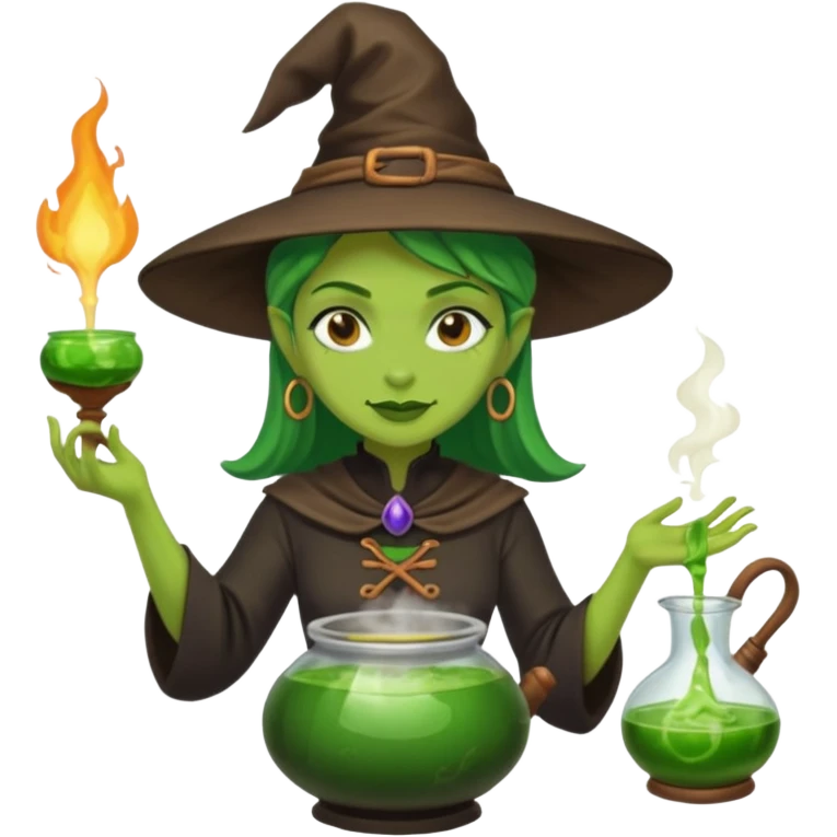 green witch cooking potion emoji