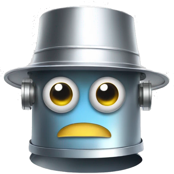 robot wearing a conspiracy tin foil hat emoji