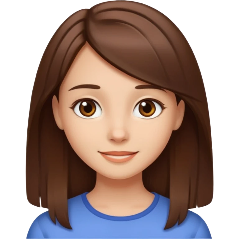 Girl with straight hair smiling emoji