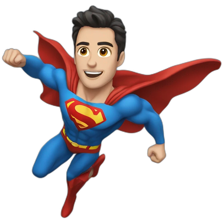 flying superman，full body emoji