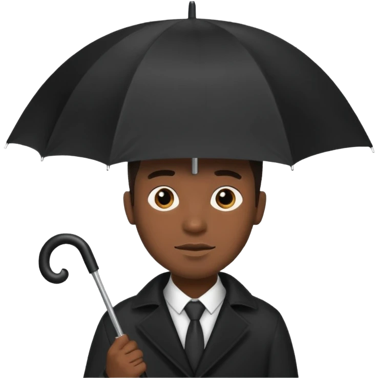 HOLDİNG UMBRELLA BLACK MAN emoji