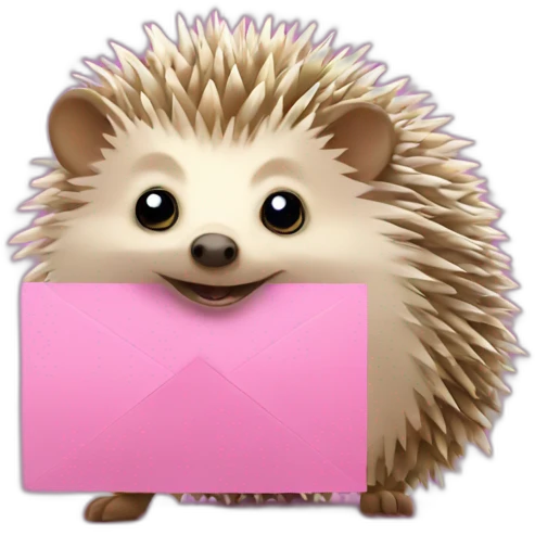 hedgehog and pink voting ballot emoji