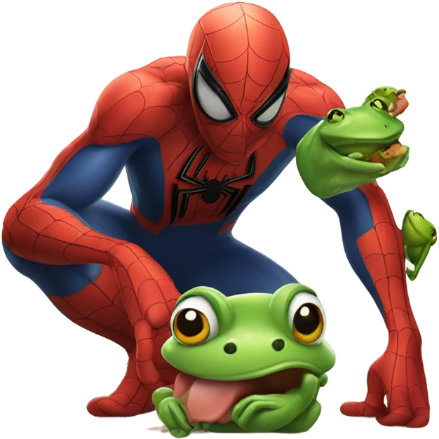 spider-man eating a frog  emoji
