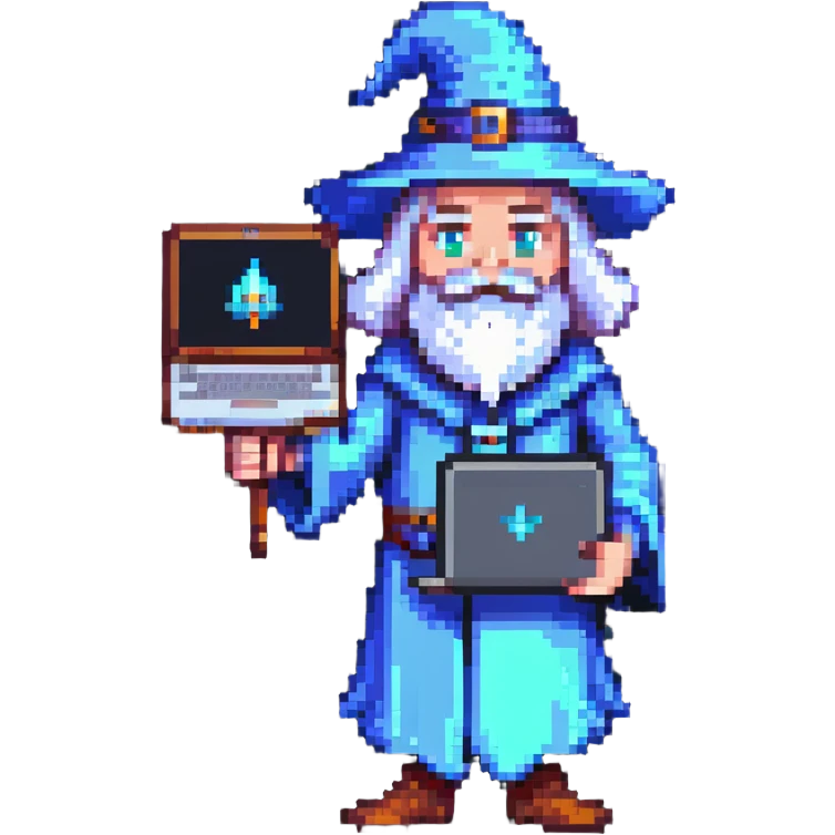 wizard with a laptop emoji