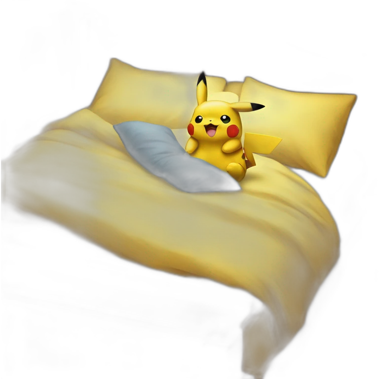Pikachu-dort-dans-un-lit emoji