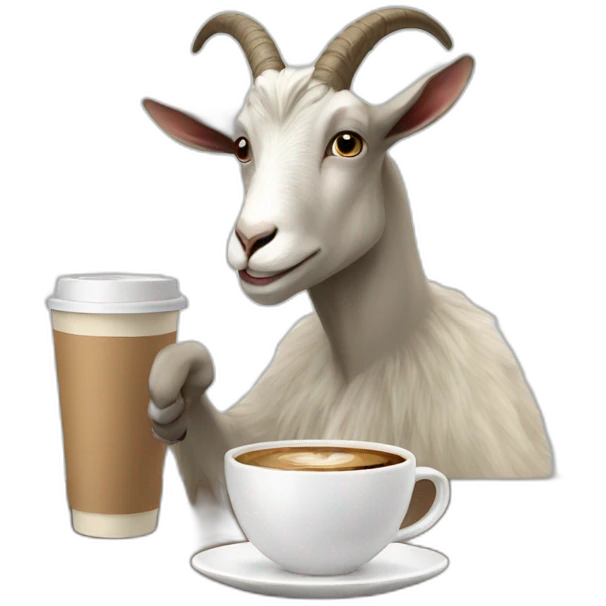 goat drinking coffee emoji