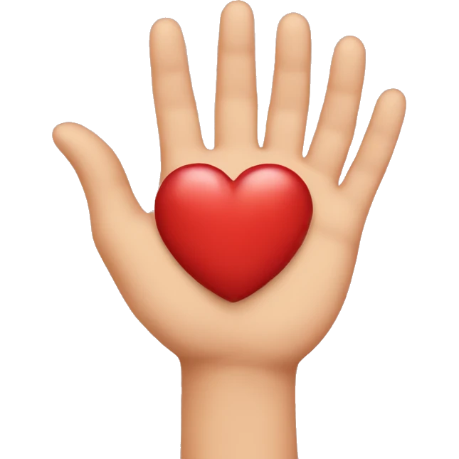 heart to hand emoji