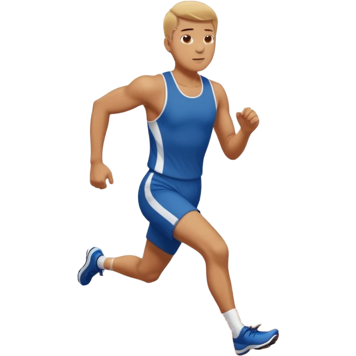 tall, stocky man running in a track meet emoji