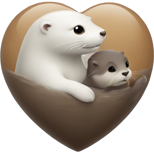 white heart with otter emoji
