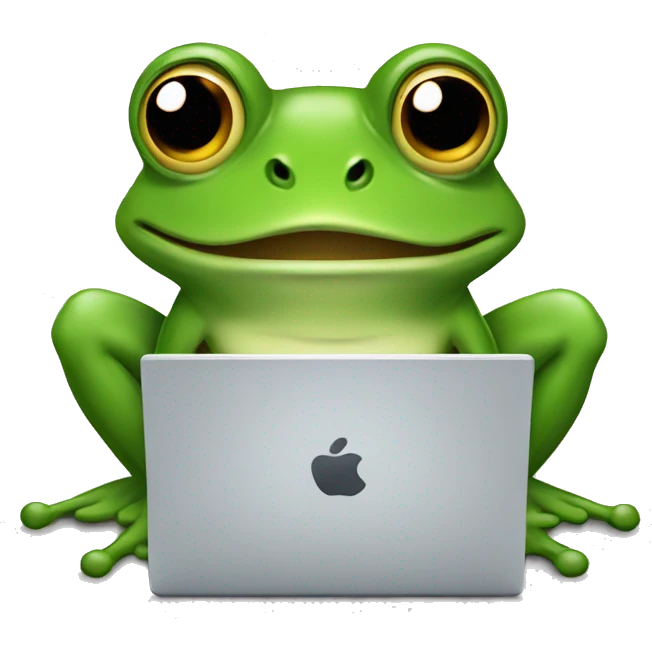 frog with labtop emoji