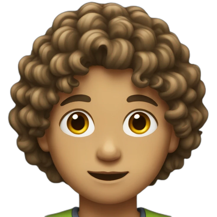 Young boy with long curly hair emoji