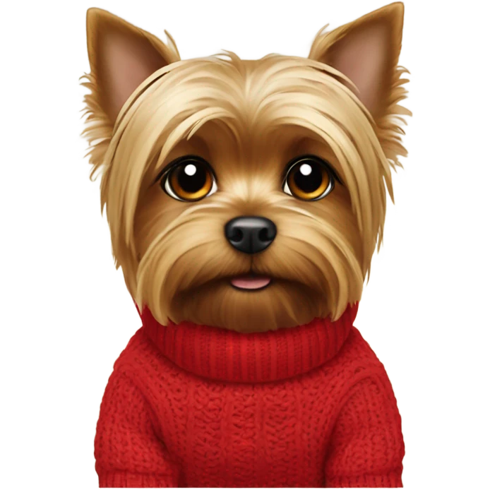 Small Yorkshire terrier wearing red jumper emoji