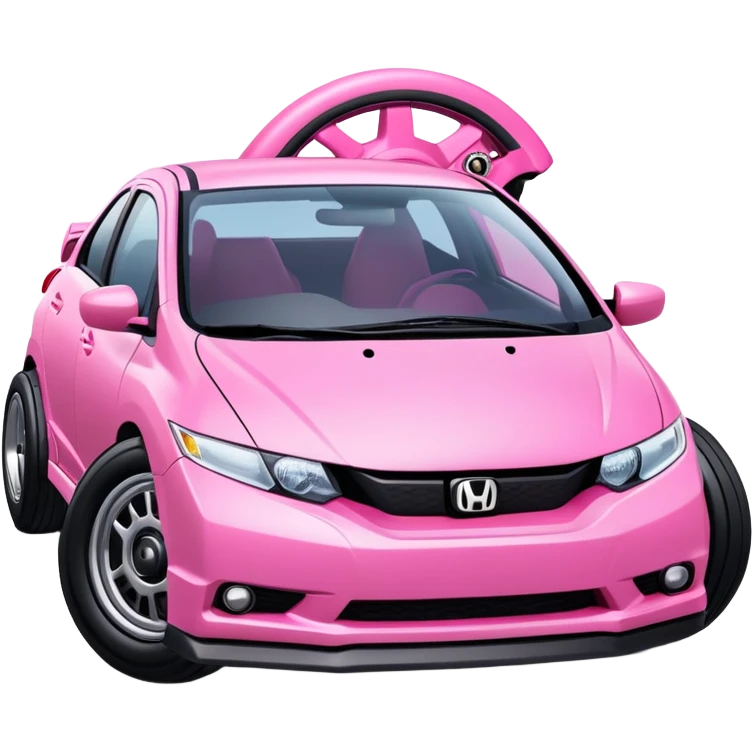 Kirby Honda civic with giant wheels  emoji