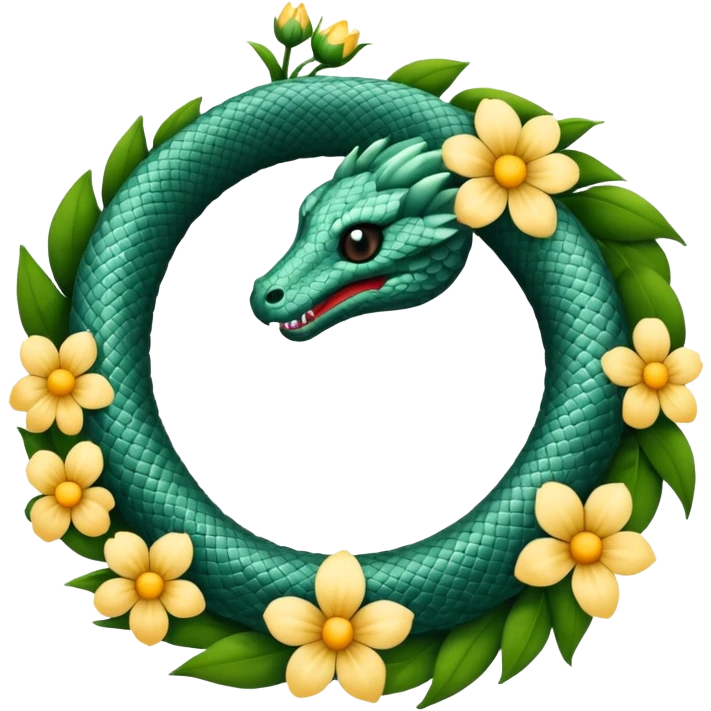 ouroboros serpent made of flowers emoji