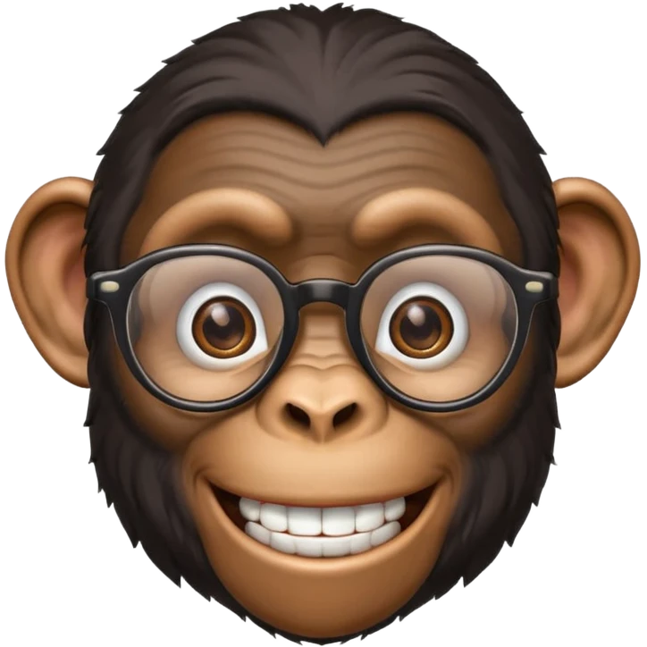 Chimpanzee with glasses emoji