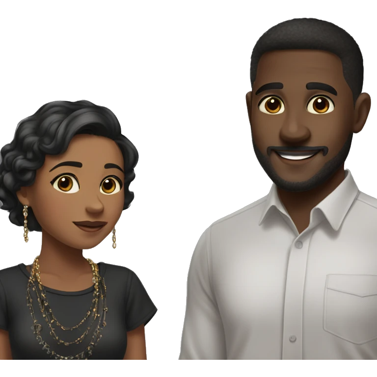 happy couple in black outfits emoji
