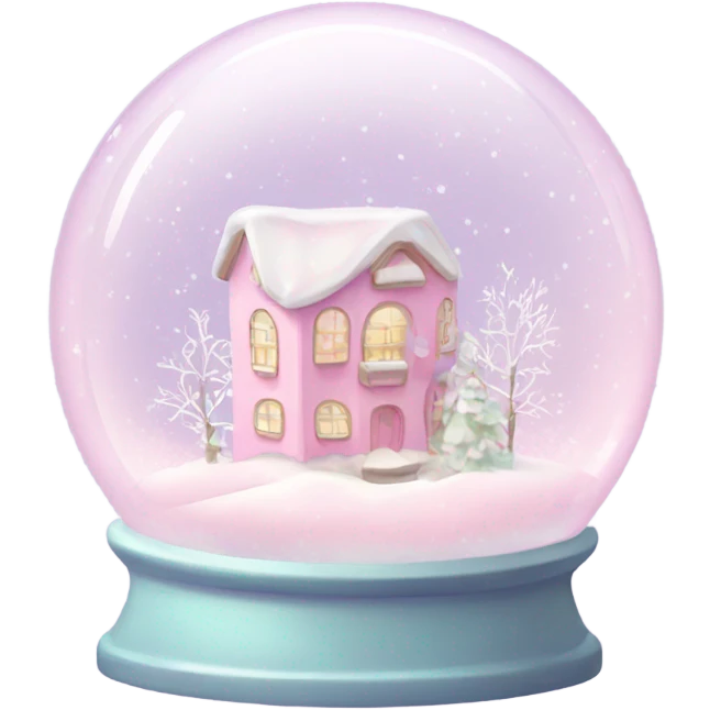 Pastel pink snow globe emoji
