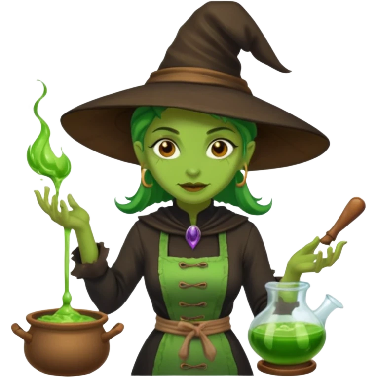 green witch cooking potion emoji