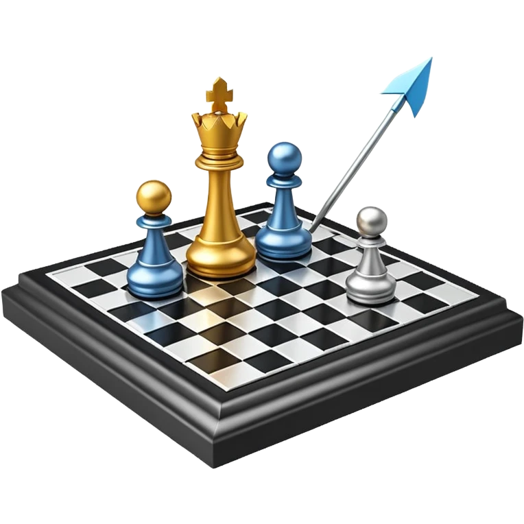 3d chessboard with arrow emoji