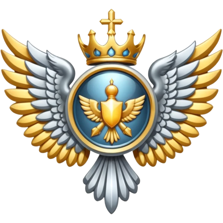 holy emblem with silver wings  emoji