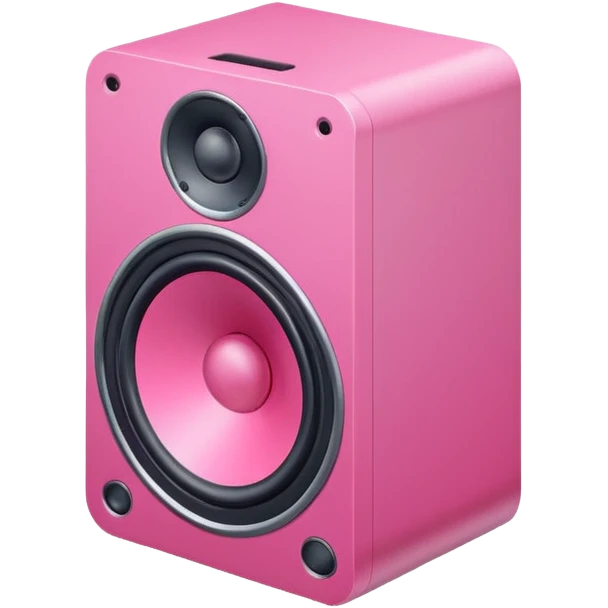 mac os icon pink audio speaker isometric emoji