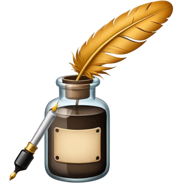 feather quill and ink bottle emoji